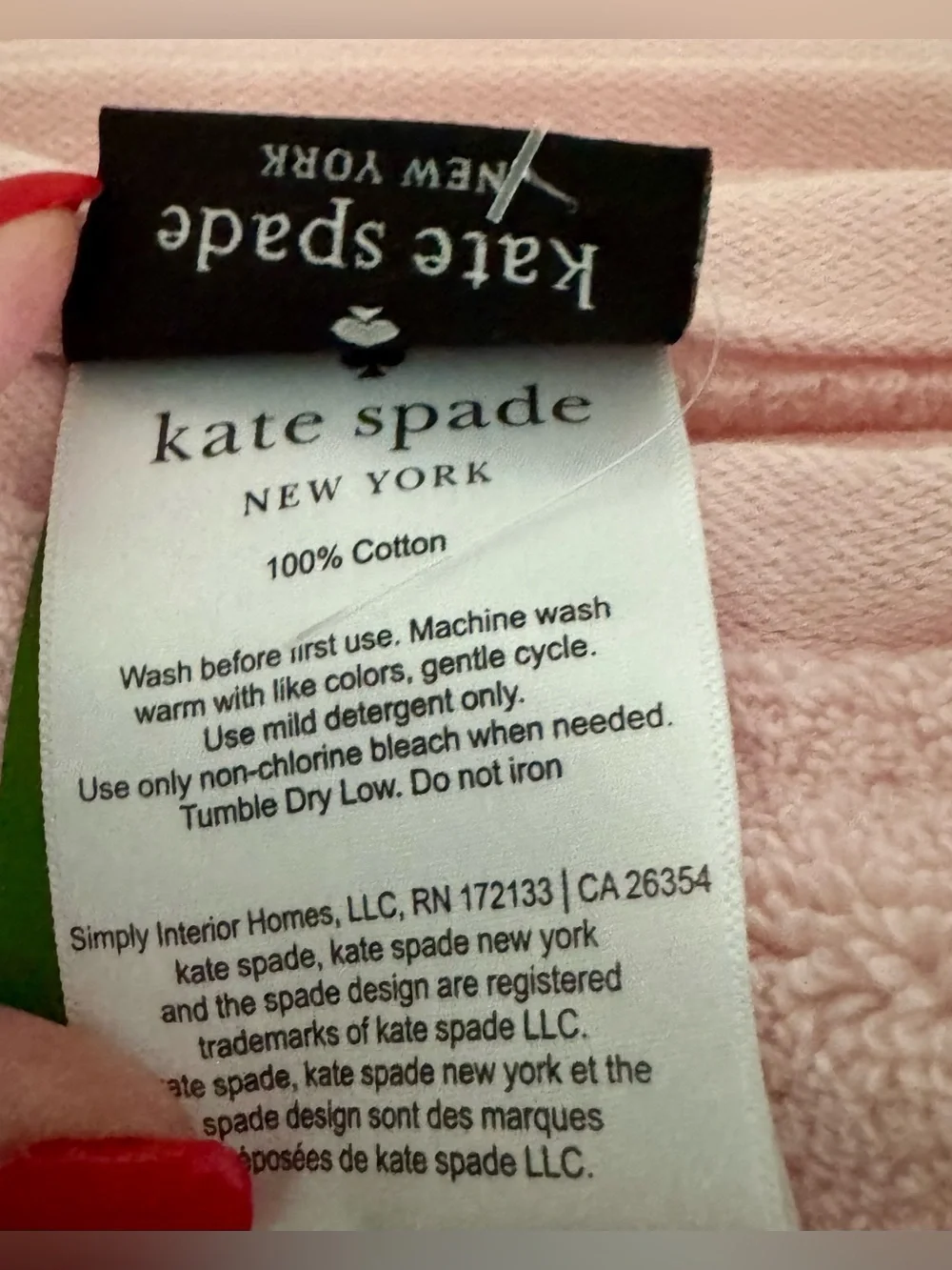 Kate Spade New York Pale Pink Towel Set New